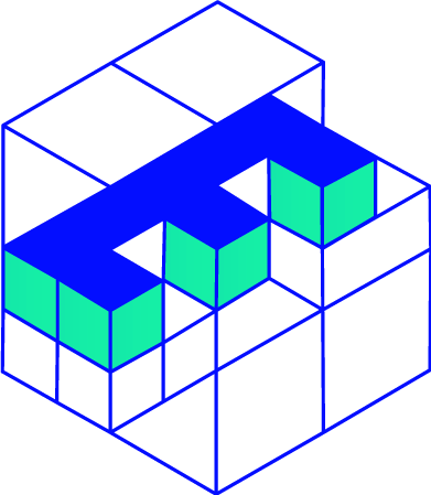 Icone di forma geometrica con cubi che compongono una E di elecrticdays 2023